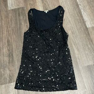 Black tank with black sequins
